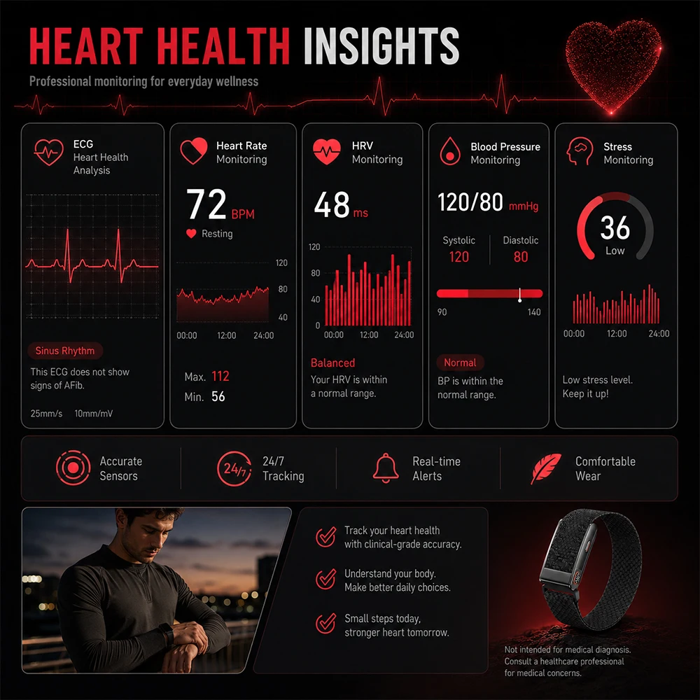 Smart Health Bracelet ECG HRV  - огляд і ціна Health Wellness Activities